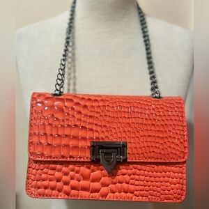 SHEIN Orange & Black Solid Color Fashionable Lightweight Shoulder Bag NEW